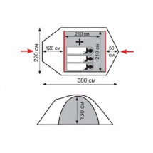 Палатка Tramp Lite Camp 3, зеленая