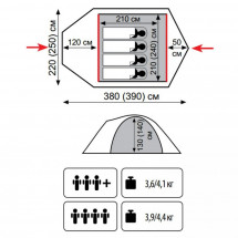 Палатка Tramp Lite Camp 4, зеленый